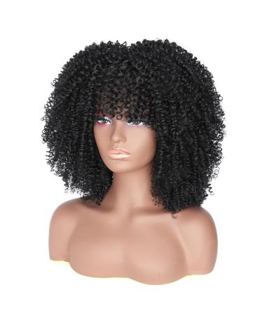 Buy Porsmeer 14 Curly Afro Wig for Women - Full Kinky Curly Bob with Volume & Ponytail - Perfect Artificial Hair Wig for Black Women - Buy Online on GoSupps.com