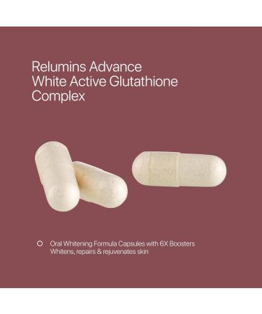 Relumins Advance White Active Glutathione Complex - 3 Bottles Oral Lightening Capsules for Skin Brightening & Rejuvenation - 60 Capsules Each - Buy Online on GoSupps.com