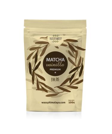 Th matcha la vanille qualit premium en poudre. 100% naturel. 100 g de th vert matcha puissant d toxifiant et antioxydant. Matcha pur de culture. 100 doses. (100g Vanille) Vanille 100g