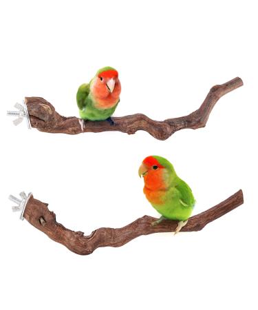 Mogoko Natural Bird Perches Grapevine Birdcage Stands Parrot Cage Accessories for Parrots, Parakeets Cockatiels, Conures, Macaws, Love Birds, Finches 2Packs Bird Pirch