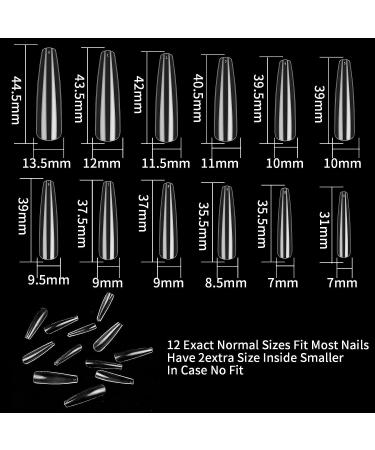 240 Pcs Clear Full Cover Trapezoidal Coffin Nail Tips - False Ballerina French Acrylic Extension for Salon and Home DIY Nail Art - Buy Online on GoSupps.com