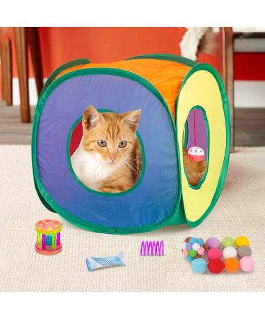 33 PCS Interactive Cat Toys for Indoor Cats - Collapsible Tunnel, Feather Wand, Bell Teaser, Fuzzy Balls, Mouse Toys - For Cats Under 12lbs - Buy Online on GoSupps.com