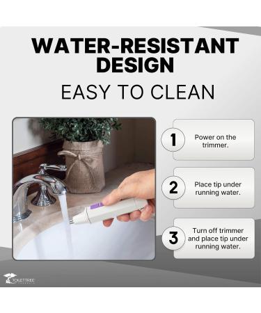 ToiletTree Women's Nose Hair Trimmer with LED Light - Stainless Steel Blades & Water Resistant Ear/Nasal Hair Cutter - Pack of 1 - Buy Online on GoSupps.com