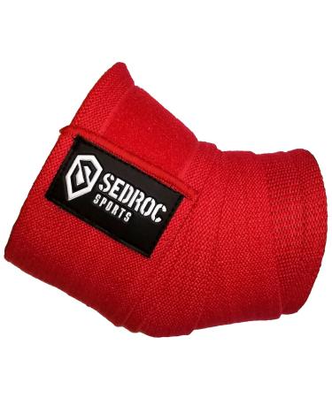 Sedroc Sports Weight Lifting Elbow Wraps - Powerlifting Support Sleeves & Straps (Solid Red) for Enhanced Strength & Performance - International Shipping Available - Buy Online on GoSupps.com