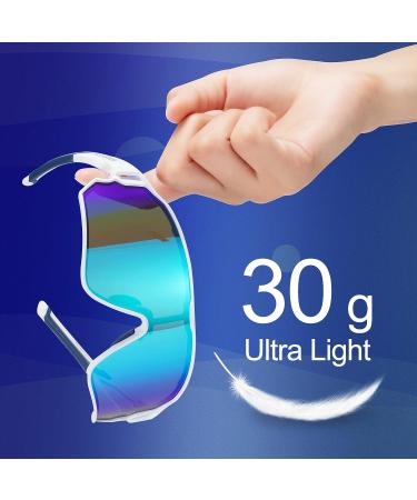 ROCKBROS Polarized Cycling Sunglasses UV Protection for Women Men - White Blue - Buy Online on GoSupps.com