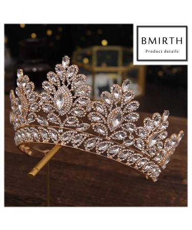Baroque Gold Crystal Pearl Wedding Crown Tiara for Women and Girls - Elegant Rhinestone Hair Accessories - Buy Online on GoSupps.com