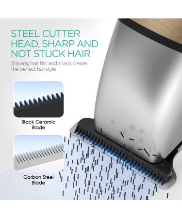 VOYOR Professional Cordless Hair Clippers for Men - T-Blade Trimmer & Beard Kit with LCD Display - Rechargeable Hair Cutting Set with 3 Guide Combs (Gold - Buy Online on GoSupps.com