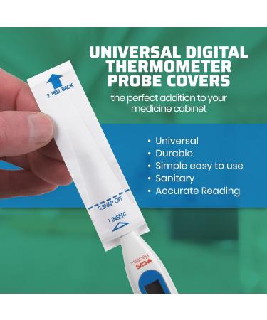 Thermometer Probe Covers - Pack of 100 - Universal Disposable Cover Box for Digital Thermometer - 100 Count - Buy Online on GoSupps.com