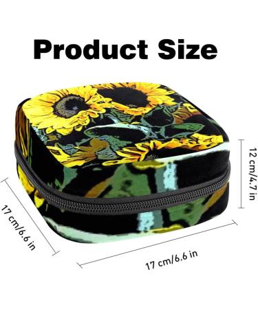 Menstruation Pad Bag with Zipper - Stylish Sunflower Womens Napkin & Tampon Collection Bag for Girls - Buy Online on GoSupps.com