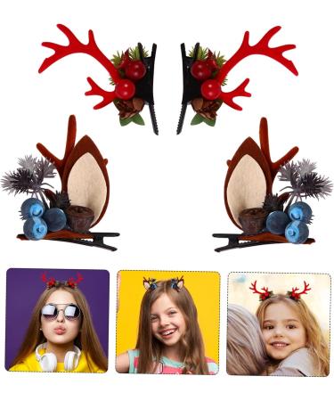 FRCOLOR 6 Pairs Christmas Antler Hair Clip Christmas Horn Hair Clips Christmas Horn Headwear Antler Horn Hairpins Women's Hair Accessories Party Hairpin Fabric Alligator Clip Korean Child - Buy Online on GoSupps.com