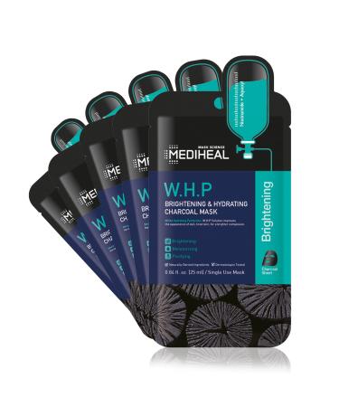 Mediheal W.H.P Brightening & Hydrating Charcoal Beauty Mask 5 Sheets 0.84 fl oz (25 ml) Each