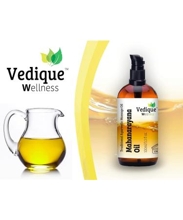 Mahanarayana Oil - 500ml & 100ml | Classic Ayurvedic Massage Oil | Over 50 Natural Herbs | Vata Balancing | Vedique Remedies - Buy Online on GoSupps.com
