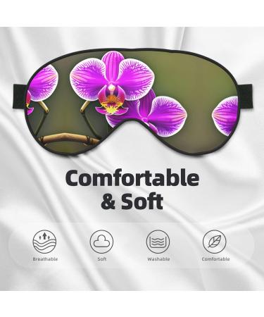 Orchid Flower Print Eye Mask - Ultra-Soft Light-Blocking for Comfort & Restful Sleep | International Shipping Available - Buy Online on GoSupps.com