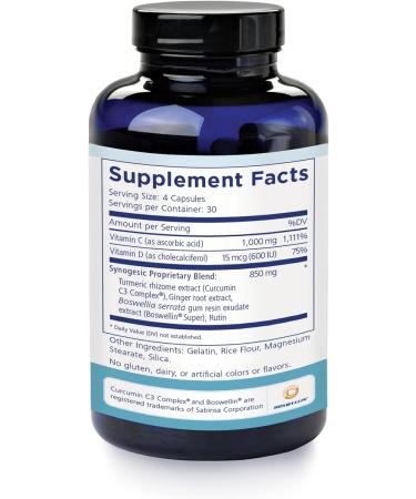 Synogesic | Joint Support Supplement with Tumeric, Ginger, Boswellia, and Vitamin C - 30 Day Supply - Buy Online on GoSupps.com