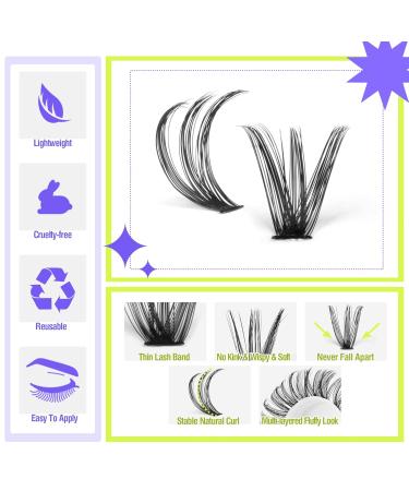 ALICE DIY Lash Clusters - 240PCS Natural 40D D Curl Eyelash Extensions | Faux Mink Individual Lashes (14-20mm - Buy Online on GoSupps.com
