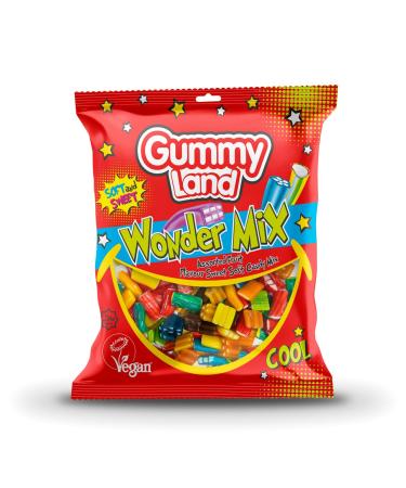 Gummy Land Assorted Fruit Flavour Sweet Soft Candy Vegan Halal -500g - Buy Online on GoSupps.com