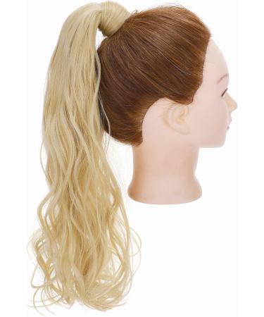 Long Straight Curly Clip in Ponytail Extension | Brown Black Blonde Hairpiece 17 - Dark Blonde Mix Bleach Blonde 17 inch - Buy Online on GoSupps.com