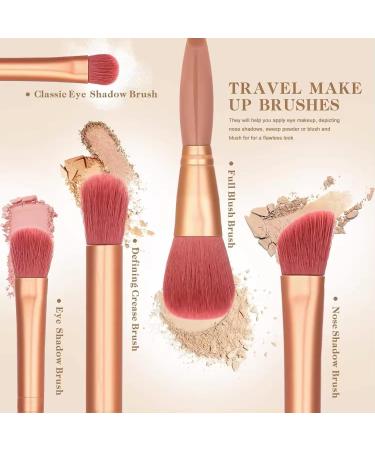 8 Sets Travel Makeup Brush - Mini Bridesmaid Gift & Portable Brush Set for Weddings & Bachelorette Parties (Pink - Buy Online on GoSupps.com