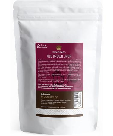 Old Brown Java Dark Roast Ground Coffee 227g - French Press, Cafetiere, Filter, Drip, V60 - Brown Bear Indonesia Indonesian Coffee - Strength 5 - Buy Online on GoSupps.com