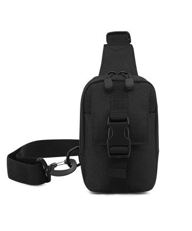 Huntvp mini breast pocket sling chest bag cell phone bag shoulder bag shoulder bag cell phone holder crossbody bag phone pouch for men travel hiking camping black - Buy Online on GoSupps.com