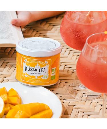 Kusmi Tea Aquaexotica Bio - Hibiscus & Apple Gourmet Fruit Tea - 100g Metal Can | Hot or Iced Tea - Buy Online on GoSupps.com