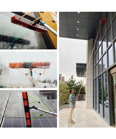 Telescopic Water Fed Pole for Cleaning Conservatory Roofs Photovoltaic Panels and Windows Suitable for Cleaners 35cm Brush Head 10M/33FT - Buy Online on GoSupps.com