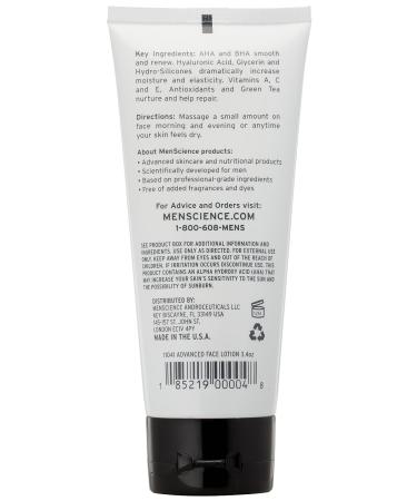 MenScience Androceuticals Advanced Face Lotion 3.4 fl oz - Hydrating Facial Moisturizer - Buy Online on GoSupps.com