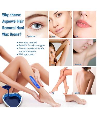 ANREACHO Waxing Kit for Women - Wax Warmer with Aloe Formula for Coarse Hair Removal - Hard Stripless Wax Beads for Bikini, Legs, Face, and Underarm - Buy Online on GoSupps.com