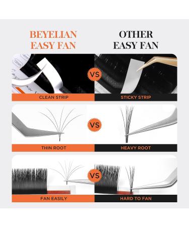 BEYELIAN Easy Fan Volume Eyelash Extensions 3D Matte Black Faux Mink | C Curl 0.05mm | Professional Salon Use | 8-15mm Mix - Buy Online on GoSupps.com