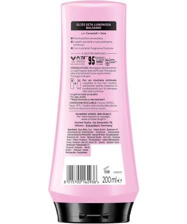  Gliss Schwarzkopf Gliss Soie Lumineuse Brightening Conditioner 6 Packs of 200 ml Restructuring and Protecting Conditioner with Ceramic and Silk Products for Brittle and Dull Hair - Buy Online on GoSupps.com