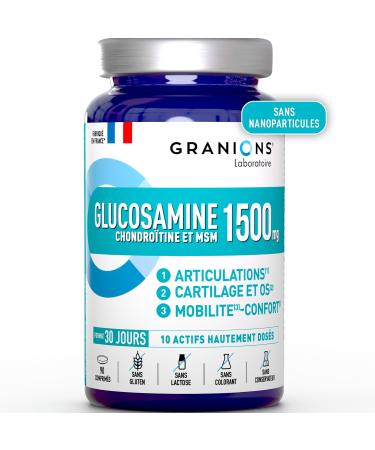 Glucosamine Chondroitin and MSM 1500mg - Glucosamine Joint Complex - Made in France - Muscle and Joint Support - Against Joint Pain - 90 Tablets