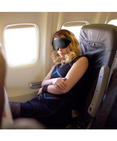 Buy 3D Contoured Sleep Eye Mask for Men & Women - Adjustable Light Block Soft Comfort - Ideal for Travel - L-Black - Buy Online on GoSupps.com