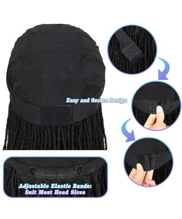 Lady Miranda Black Dreadlock Headband Wig for Women and Men - Medium Twist Afro Synthetic Dreadlock Wig - Buy Online on GoSupps.com