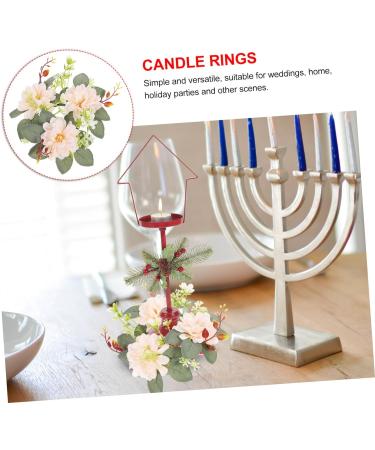 LIFKICH Artificial Garland Ornament Rings Wedding Decorations Candle Holders Candlesticks Eucalyptus Boho Decor Candle Wreath Wedding Party Decoration Plastic Front Door Flowers Picture 1 23.00X23.00X8.00CM - Buy Online on GoSupps.com