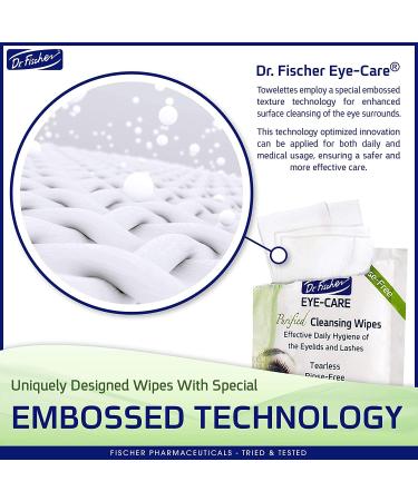 Dr. Fischer Premium Hypoallergenic Eyelid Wipes - 30 Pre-Moistened Cleansing Wipes for Gentle Makeup Removal - Buy Online on GoSupps.com