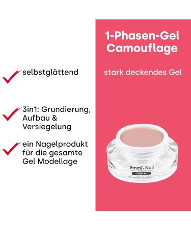 EMMI Nail Studioline 1-Phase Camouflage Gel - LED UV All-in-One Primer Structure & Sealing - 15ml - Middle Viscosity - International Shipping Available - Buy Online on GoSupps.com