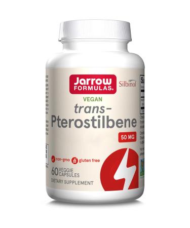 Jarrow Formulas, Trans-Pterostilbene, 50mg, 60 Vegan Capsules, Soy Free, Gluten Free, Vegetarian, Non-GMO