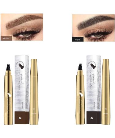Eyebrow Pencil Liquid Eyebrow Pen Eyebrow Pencil with 4 -Fork Tip Applicator Microblade Eyebrow Pen Liquid Eyebrow Pen (BK) - Buy Online on GoSupps.com