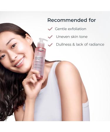 Eucerin Radiant Tone Face Cleanser Gel with 2% Exfoliating AHA Complex Gentle Face Wash Improves Skin Clarity and Boosts Radiance All Skin Types 6.8 Fl Oz Bottle - Buy Online on GoSupps.com