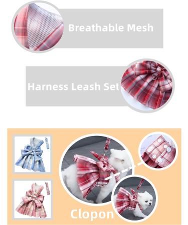Clopon Dog Dress for Summer | Cute Small Dog Harness Costume | Tutu Dress for Puppy | S 3PCS (Small - 4-6lbs) - Buy Online on GoSupps.com