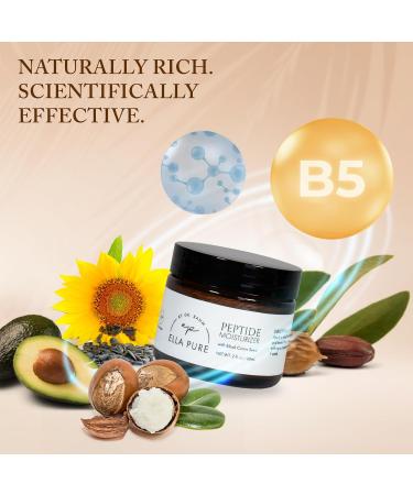 ELLA PURE Peptide Face Moisturizer with Collagen Peptides & Natural Oils - Hydrating Cream with Vitamin B5 Aloe Vera & Organic Botanicals for Daily Skin Care - Nourishing Formula for All Skin Types - Buy Online on GoSupps.com