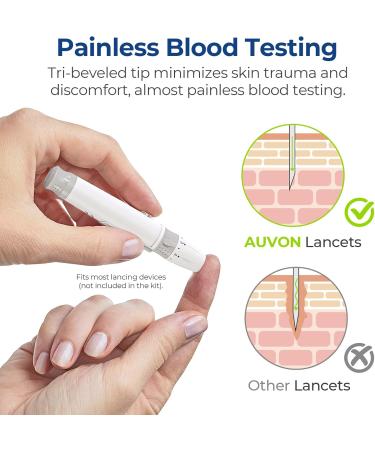 AUVON Blood Glucose Test Strips & Lancets Kit - 100 Diabetic Test Strips & 30 Gauge Lancets for Pain-Free Blood Testing - Compatible with AUVON DS-W Glucose Meter - Buy Online on GoSupps.com