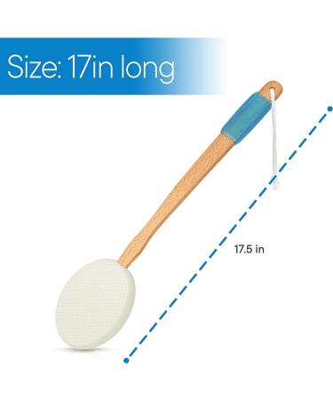 RMS 17.5 Long Lotion Applicator with 4 Pads - Easy Reach Body Wash Shower Brush for Men & Women - Travel Bag Included - Buy Online on GoSupps.com