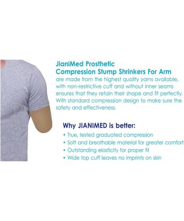 Prosthetic Stump Shrinkers for Above Elbow Amputees | 20-30 mmHg Compression Arm Sleeve | Elastic HealthCare Solution | Taiwan Excellence | 2XL Size Available - Buy Online on GoSupps.com