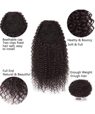Pontail Extensions | Long Kinky Curly Afro Braid Ponytail for Women | 35cm Dark Brown Hair Extensions - Buy Online on GoSupps.com