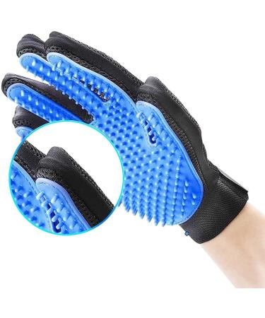 SSRIVER Petement Fur Care Glove - Gentle Depilation & Massage for Dogs Cats & Horses - Blue Mitt for Short & Long Fur - Buy Online on GoSupps.com