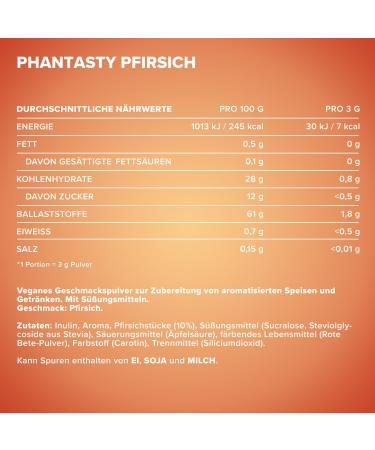 Buy IRONMAXX Fatasasty Thare Pution - Creamy Peach 250g | Vegan Lactose-Free Gluten-Free | International Shipping Available - Buy Online on GoSupps.com