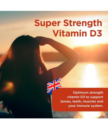Healthspan Super Strength Vitamin D3 1000iu | Immune, Bone, Teeth & Muscle Health | Vegetarian | 240 Tablets - Buy Online on GoSupps.com