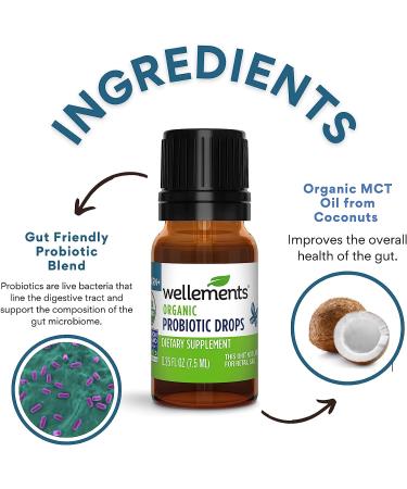 Wellements Organic Probiotic Drops for Baby Digestive & Immune Support | 0.25 Fl Oz 141188 | Dye-Free, Paraben-Free, Preservative-Free | Infants & Toddlers - Buy Online on GoSupps.com