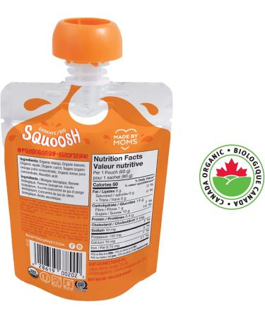 Baby Gourmet Squoosh Organic Fruit & Veggie Snack Pouches - Orangobango - Non-GMO Gluten Free Peanut Free - 4x90g 6-Pack - Buy Online on GoSupps.com